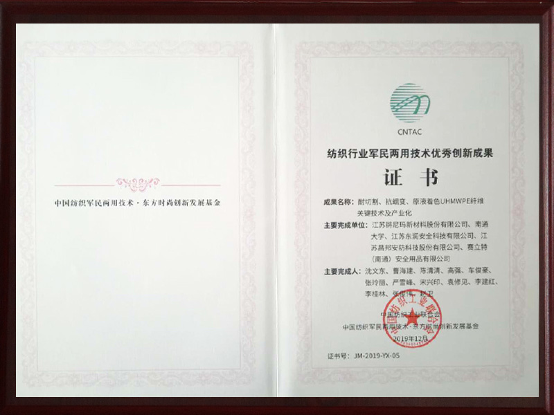 Zertifikat für herausragende Innovationsleistung militärischer und ziviler Dual-Use-Technologie in der Textilindustrie